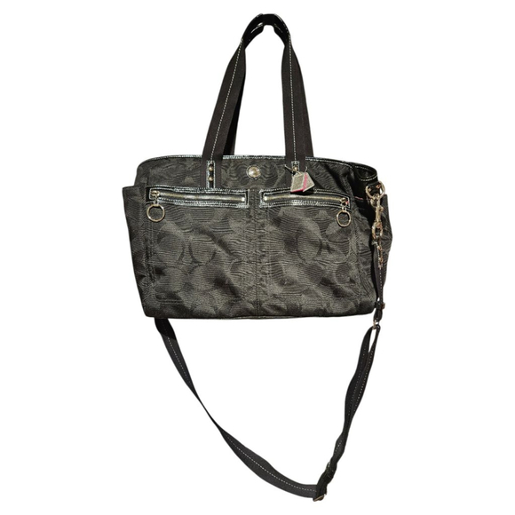 Coach Black Signature Canvas Tote Bag One Size - Picture 5 of 16